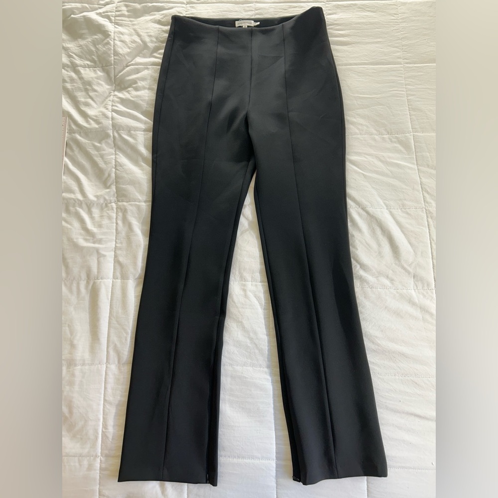 Good American Black Tailored Straight-Leg Trousers with Center Seams